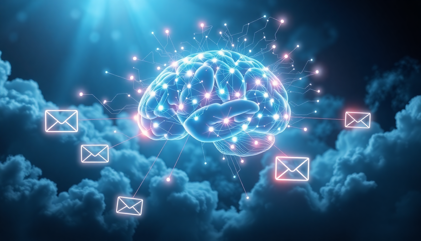 ai email marketing ai concept illustration