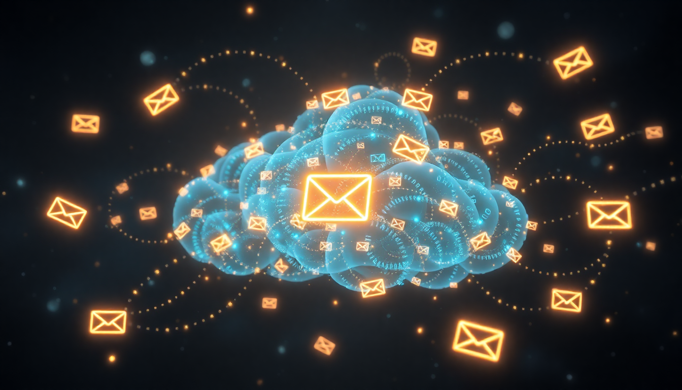 email sending ai concept illustration